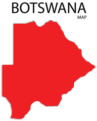 Botswana red colour map transparent 