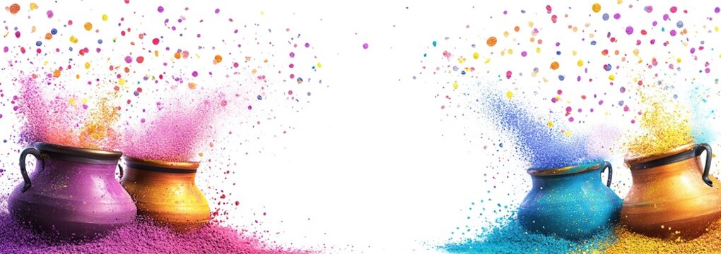 Happy Holi and Holika Dahan Background for Festival of Colors celebration vector elements for card, greeting, poster design.	
	
