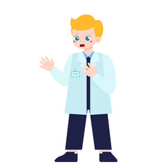 Kid in Doctor & Nurse Costume Male Doctor Expressing Concern