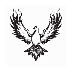 Obraz premium Flame Flying Dove logo design vector Isolated on White Background.