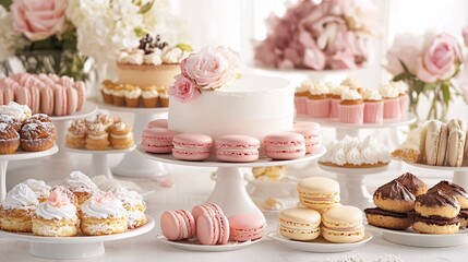 Beautiful Display of Elegant Pastries and Delicate Desserts