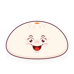 steamed buns playful face cartoon cute