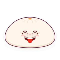 steamed buns playful face cartoon cute