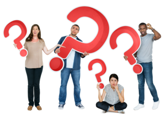 People questioning png sticker, transparent background