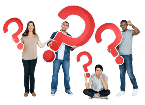 People questioning png sticker, transparent background