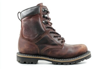 Durable Leather Welding Boots Side Profile View