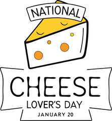 National Cheese Lover's Day Illustration with Cartoon Cheese Slice and Typography for Celebration Designs

