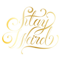 Png stay weird png calligraphy sticker