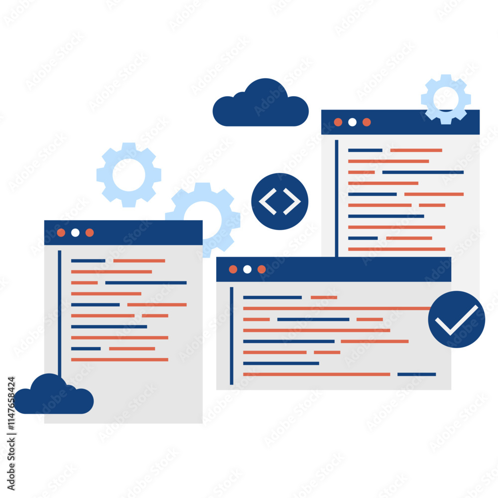 Wall mural computer programming illustration