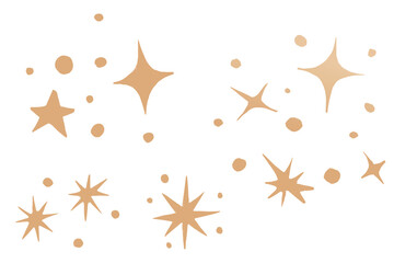 Golden png sparkly stars galactic doodle sticker © Rawpixel.com