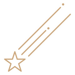 Falling star png sticker, simple line art collage element for digital planner, transparent background