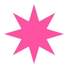 Pink starburst png sticker, abstract shape on transparent background