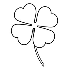 Clover png doodle sticker, black & white illustration, transparent background