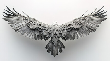 Obraz premium Majestic eagle with expansive wings spread wide, showcasing power and grace