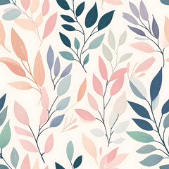 floral flower and leaf elements modern doodle illustrator seamless pattern for wallpaper or background