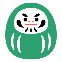 だるま　緑　シンプル