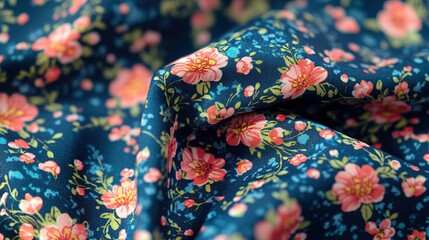 A small polka dot and floral pattern, delicately combined to create a charming and playful design. The vibrant polka dots and soft, elegant floral elements complement each other perfectly, 