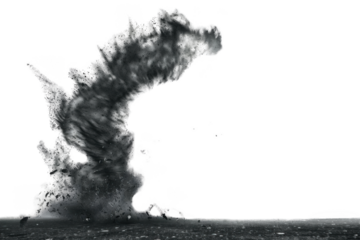 Tornado Forms Over Water with Debris Flying, Destruction Theme