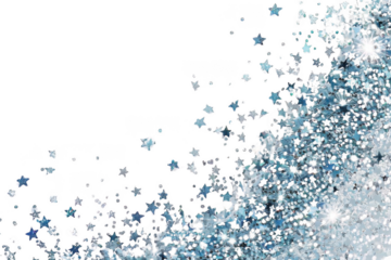 Sparkling Stars Glitter Shimmering on Black Background, Festive Holiday Theme