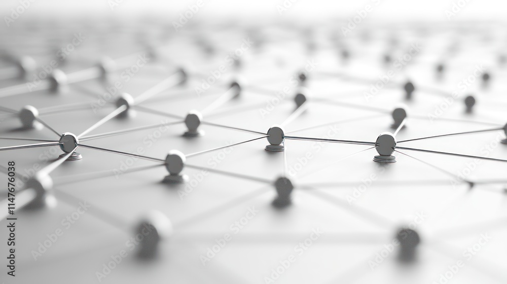 Poster network nodes connected, data flow concept.