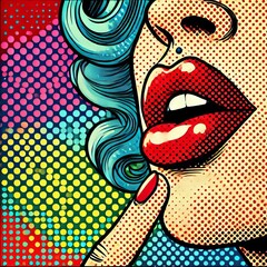 Pop Art Bright bold colors and dots reminiscent of s pop art