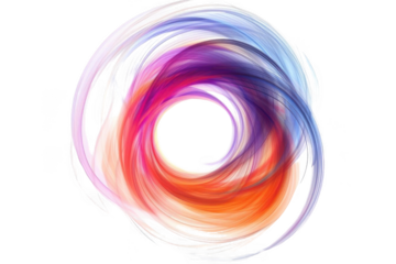 Colorful Swirls Dance Around Empty Space with Abstract Art and Digital Painting Themes.