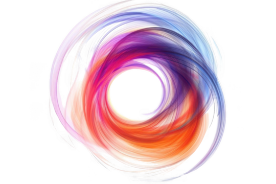 Colorful Swirls Dance Around Empty Space with Abstract Art and Digital Painting Themes. - Powered by Adobe