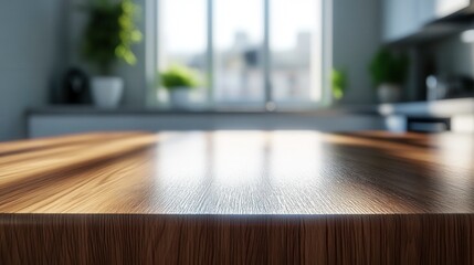 Sleek Wooden Kitchen Table with Modern Minimalist Decor
