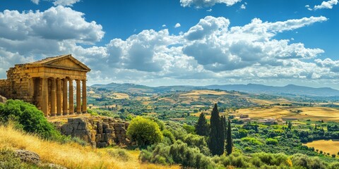 View showcasing the stunning landscapes of Agrigento, highlighting the unique beauty of this destination. Experience the captivating view that Agrigento offers for memorable imagery.