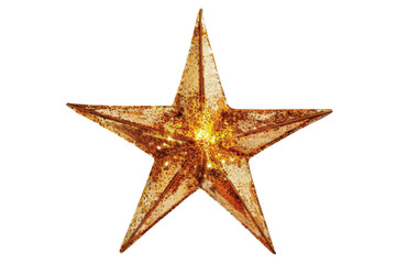 Golden Star Shines Brightly on Black Background, Festive Holiday Decor