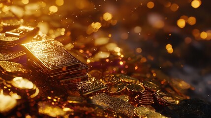 Gold Bullion Concept Representing Gold Value, Success, and Wealth