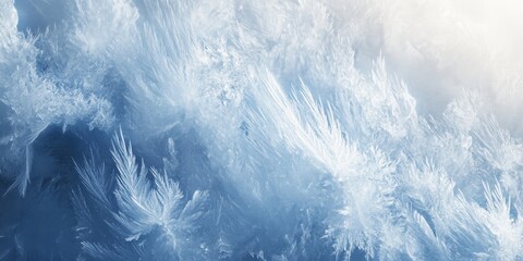 Abstract winter background featuring intricate ice crystals, creating a visually stunning display of winter beauty. This abstract winter background showcases the elegance of ice crystals in a unique