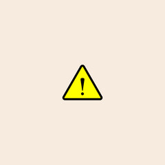 Exclamation danger sign icon flat vector design.