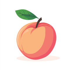 A fresh, ripe peach vector illustration isolated on a white background.