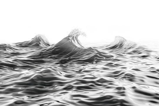 Waves Crashing Gently on the Shore, a Serene Seascape with Coastal Beauty and Ocean Tranquility.