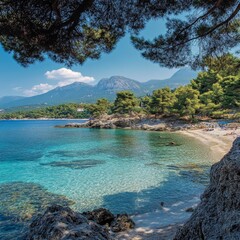 Obraz premium Thassos's Psili Amos, gorgeous Greek vista