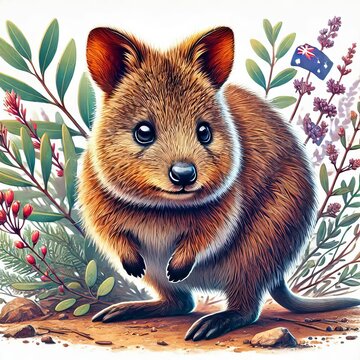 Quokka An illustration of the quokka a small wallaby species fou