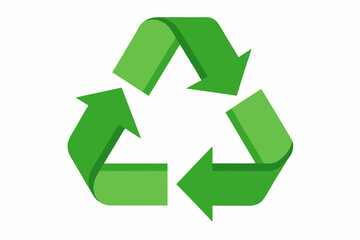 Obraz premium Green recycling sign for eco concept on white background