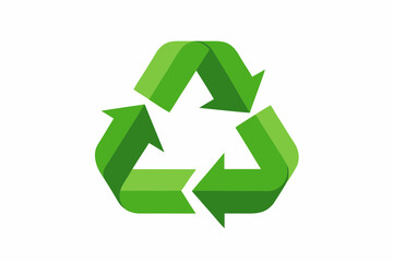 Obraz premium Green recycling sign for eco concept on white background