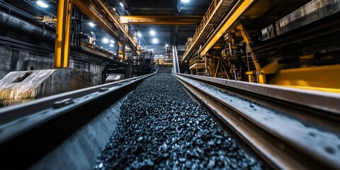 Coal wash plant featuring conveyors that transport coal throughout the processing facility to efficiently wash coal. This coal wash plant addresses challenges in the fossil fuel industry amid climate