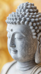 Ancient Stone Buddha Statue with Weathered Texture
