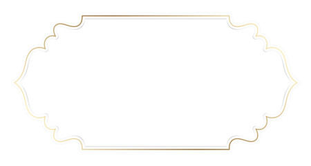 islamic golden frame banner vector. luxury gold arch arabic ornament background illustration