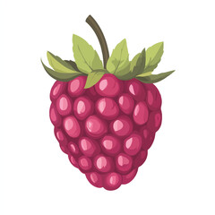 A fresh raspberry vector illustration isolated on a white background.
