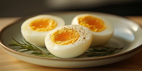 Round egg boiled in water showcases the simplicity and elegance of a perfectly cooked egg. This round egg boiled in water can be a delicious addition to various meals and recipes.