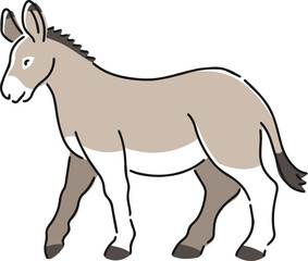 手描きのロバのイラスト