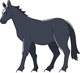 手描きのウマのイラスト