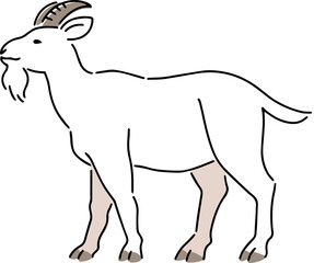 手描きのヤギのイラスト