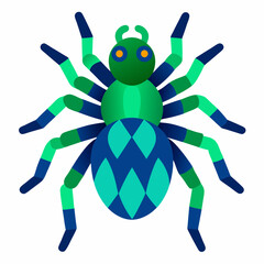 Stunning Green bottle Blue Tarantula on a White Background