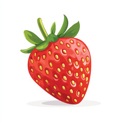 Obraz premium Fresh Strawberry Vector Illustration on White Background