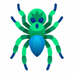 Stunning Green bottle Blue Tarantula on a White Background